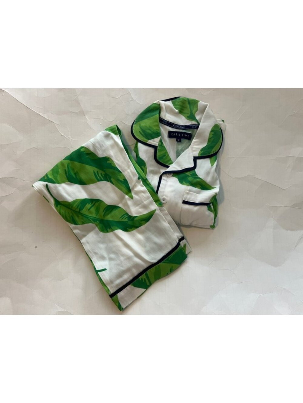 New Katie Kime Banana Leaf Palm Pajama Set Size 4 **Kids**